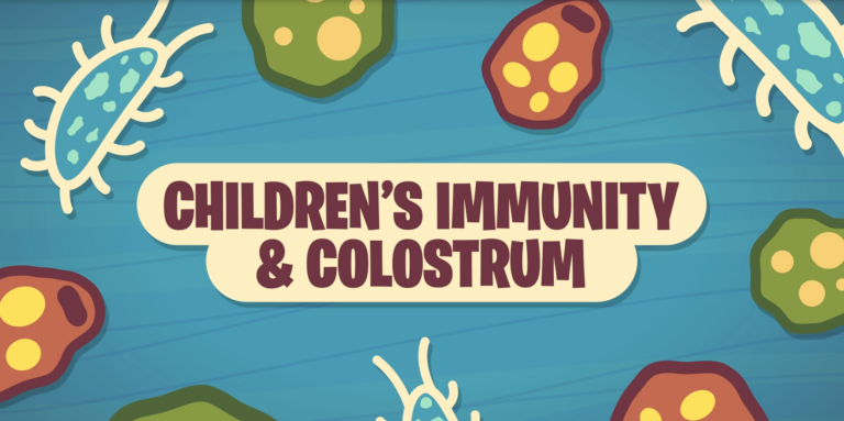 Colorful bacteria-like shapes surround bold text reading 